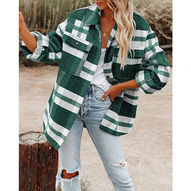 Warm Plaid Women's Fleece Jacket