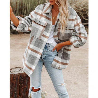 Warm Plaid Women's Fleece Jacket