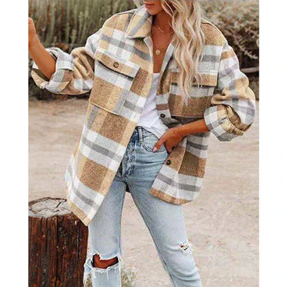 Warm Plaid Women's Fleece Jacket - Nocini