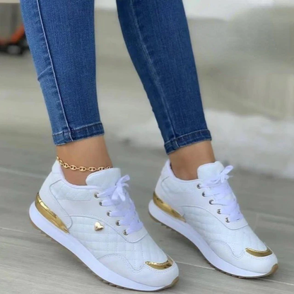 Ladies Air Cushion Sneakers with Metallic Accents