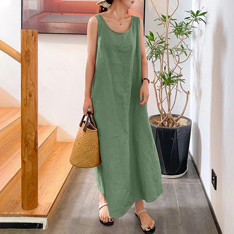 Elegant Long Sleeveless Summer Dress - Nocini