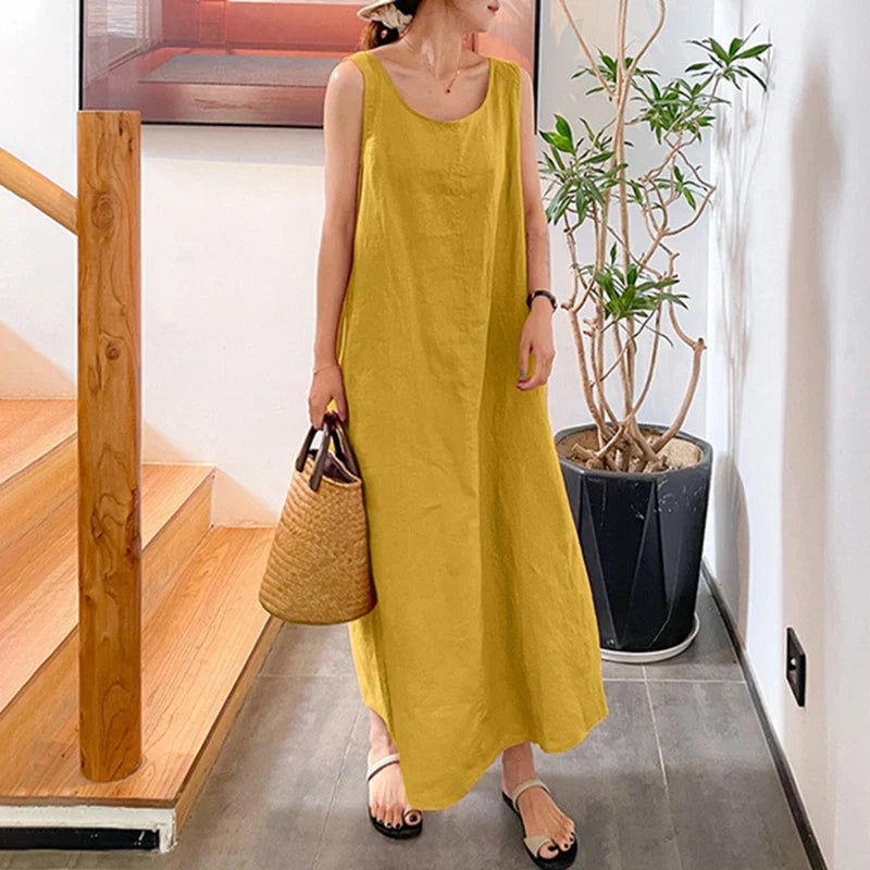 Elegant Long Sleeveless Summer Dress