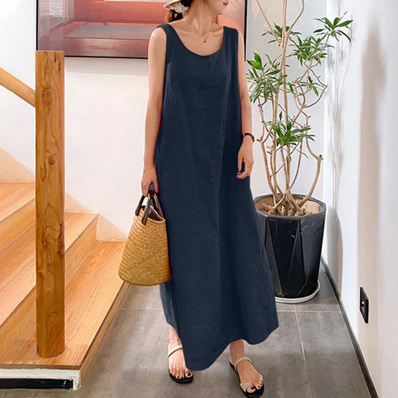 Elegant Long Sleeveless Summer Dress