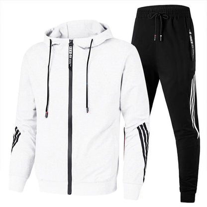 Warm Men's Stripe Hoodie and Jogger Set