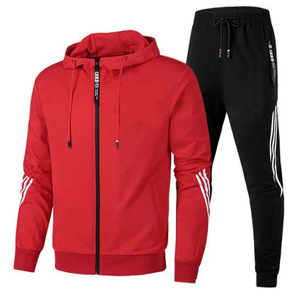Warm Men's Stripe Hoodie and Jogger Set