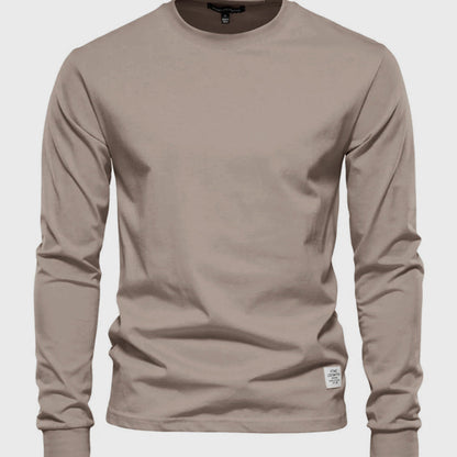 Classic Casual Crew Neck Cotton Shirt - Olytrend