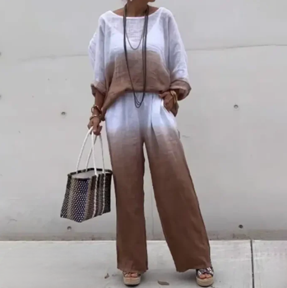 Comfortable Women's Outfit - Relaxed Fit Top & Trousers