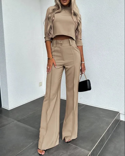 Women's High Waisted Wide Leg Pants Classic Fit