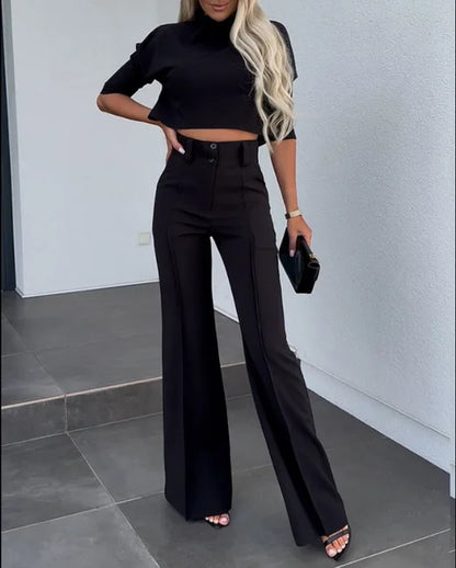Women's High Waisted Wide Leg Pants Classic Fit