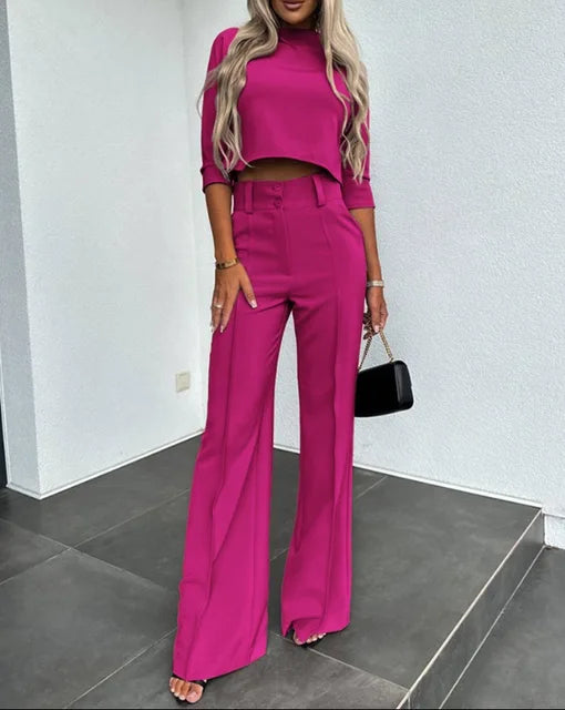 Women's High Waisted Wide Leg Pants Classic Fit