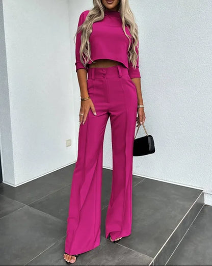 Women's High Waisted Wide Leg Pants Classic Fit