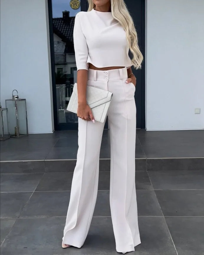 Women's High Waisted Wide Leg Pants Classic Fit