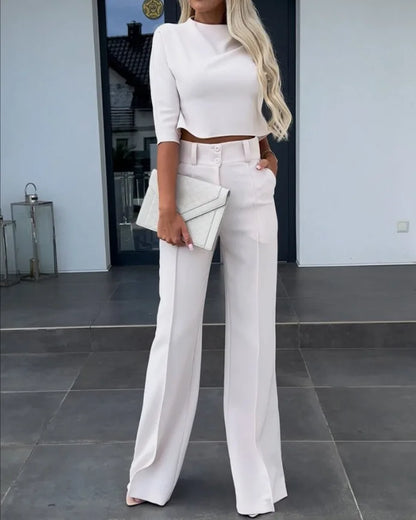 Women's High Waisted Wide Leg Pants Classic Fit