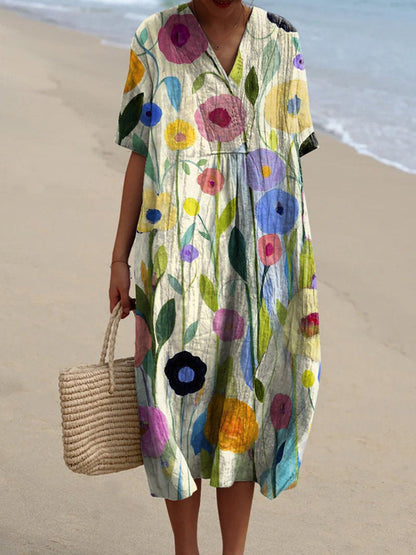 Vibrant Floral Women's Sundress for Summer