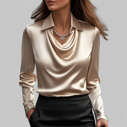Classic V-Neck Office Blouse for Women