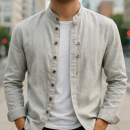 Classic Fit Men's Long Sleeve Button Shirt