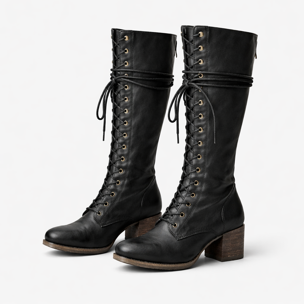 Brynn | Ladies Country Style Lace-Up Tall Boots - Nocini