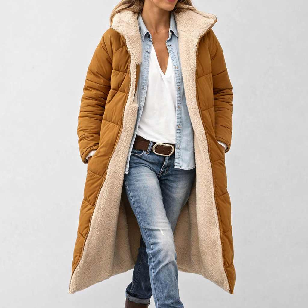Warm Women's Down Hooded Winter Parka Coat - Nocini