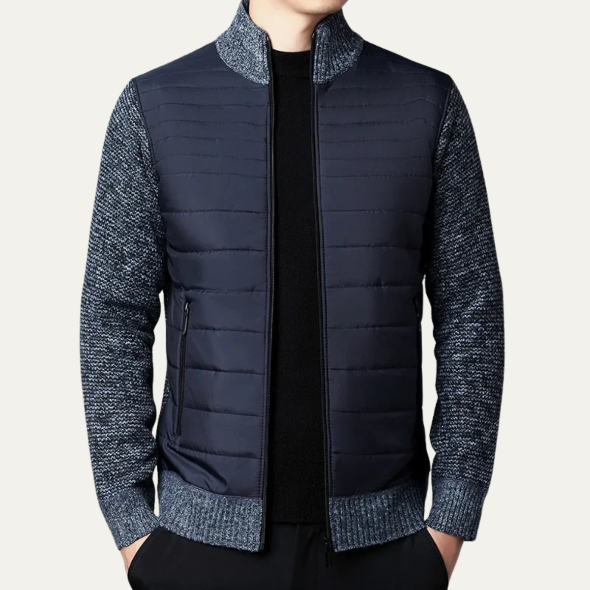 Warm Padded Men's Zip Up Cardigan Jacket