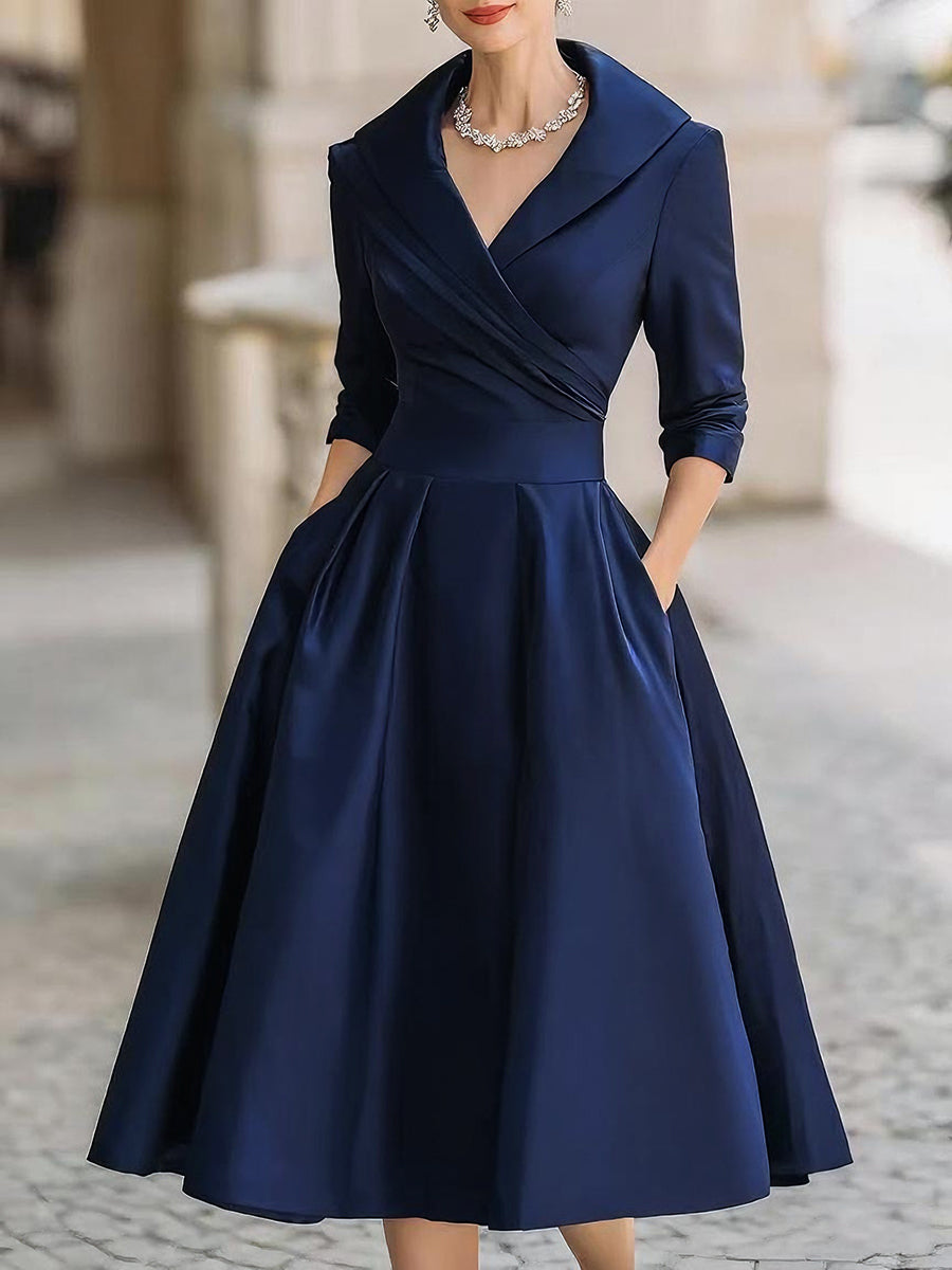 Stylish Knee Length Party Dress - Olytrend