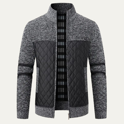 Warm Men's Black Puffer Quilted Jacket - Nocini