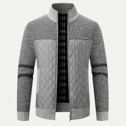 Warm Men's Black Puffer Quilted Jacket