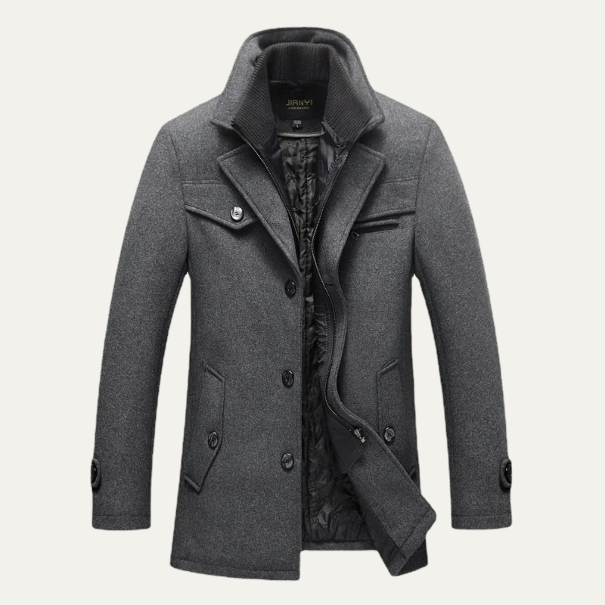 Warm Waterproof Men's Wool Winter Jacket