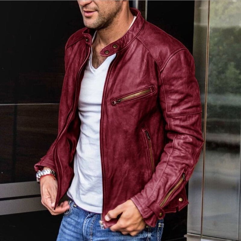 Stylish Water Resistant Mens Leather Jacket