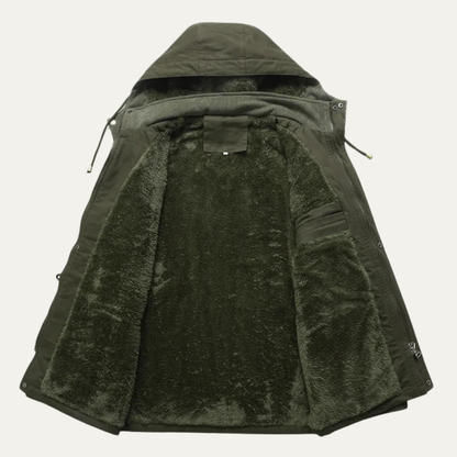 Waterproof Mens Hooded Cargo Parka with Extra Pockets