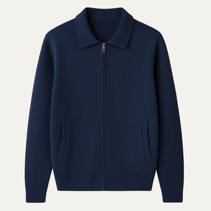Classic Men's Wool Zip Up Cardigan Sweater