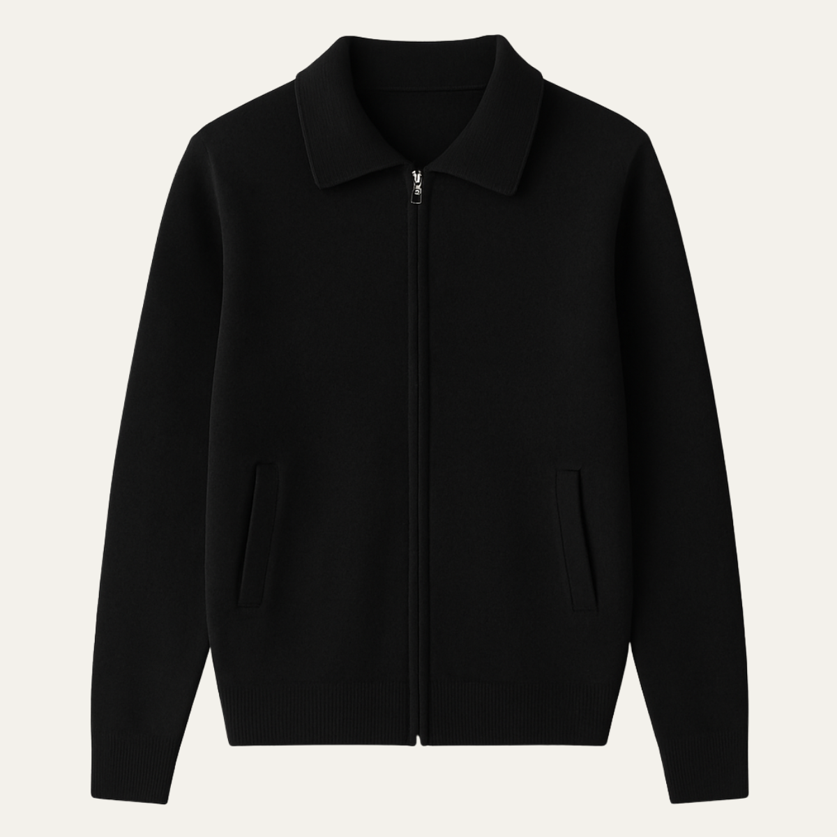 Classic Men's Wool Zip Up Cardigan Sweater