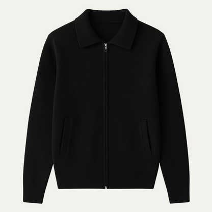 Classic Men's Wool Zip Up Cardigan Sweater