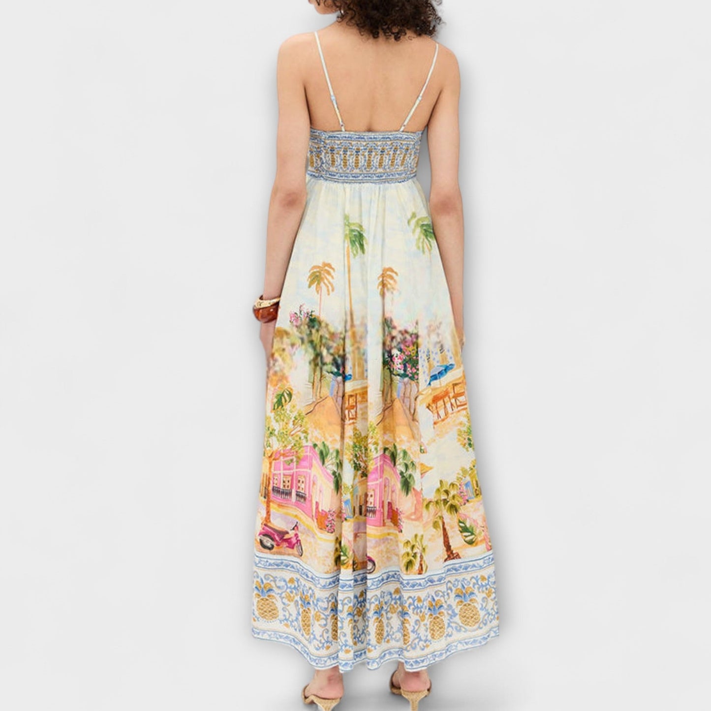 Vibrant Colorful Long Sundress for Summer Parties