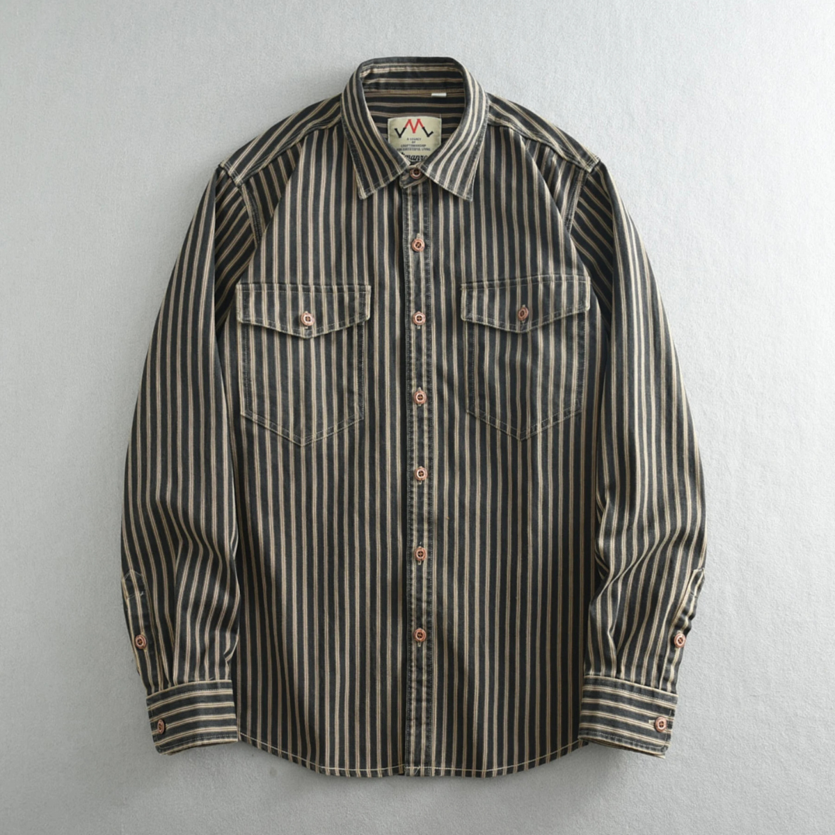 Timeless Mens Striped Relaxed Fit Button Down Shirt