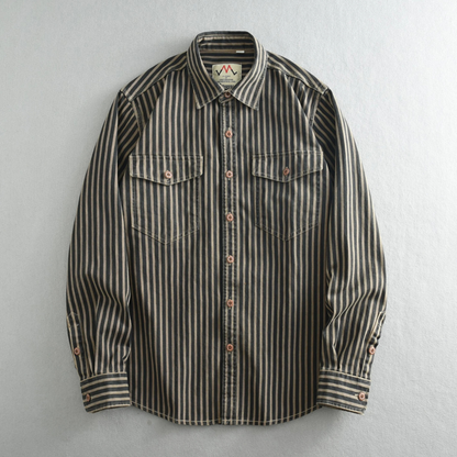 Timeless Mens Striped Relaxed Fit Button Down Shirt