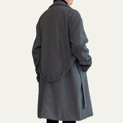 Classic Men's Camel Overcoat with Adjustable Belt