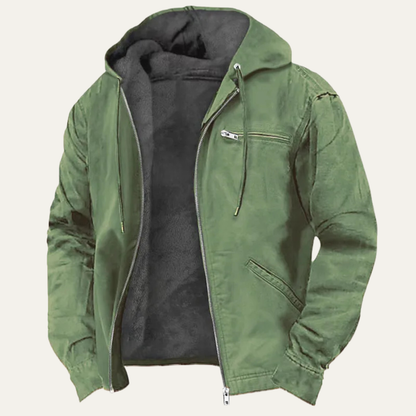 Men's Cozy Fleece Lined Vintage Hoodie Jacket