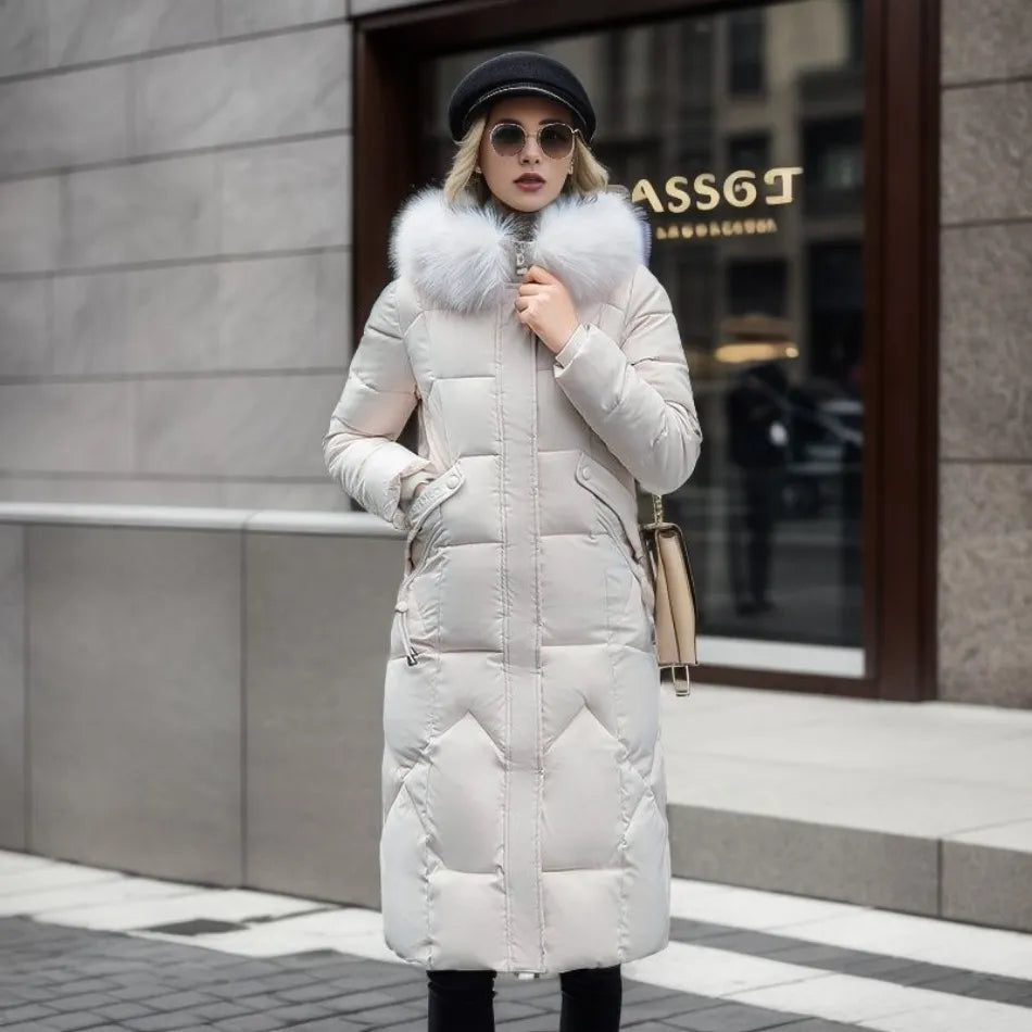 Warm Women's Quilted Down Parka Jacket - Nocini