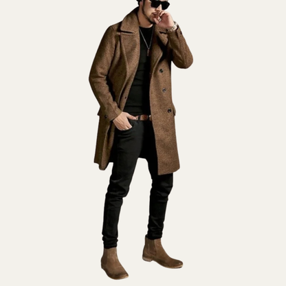 Classic Mens Wool Overcoat with Pockets