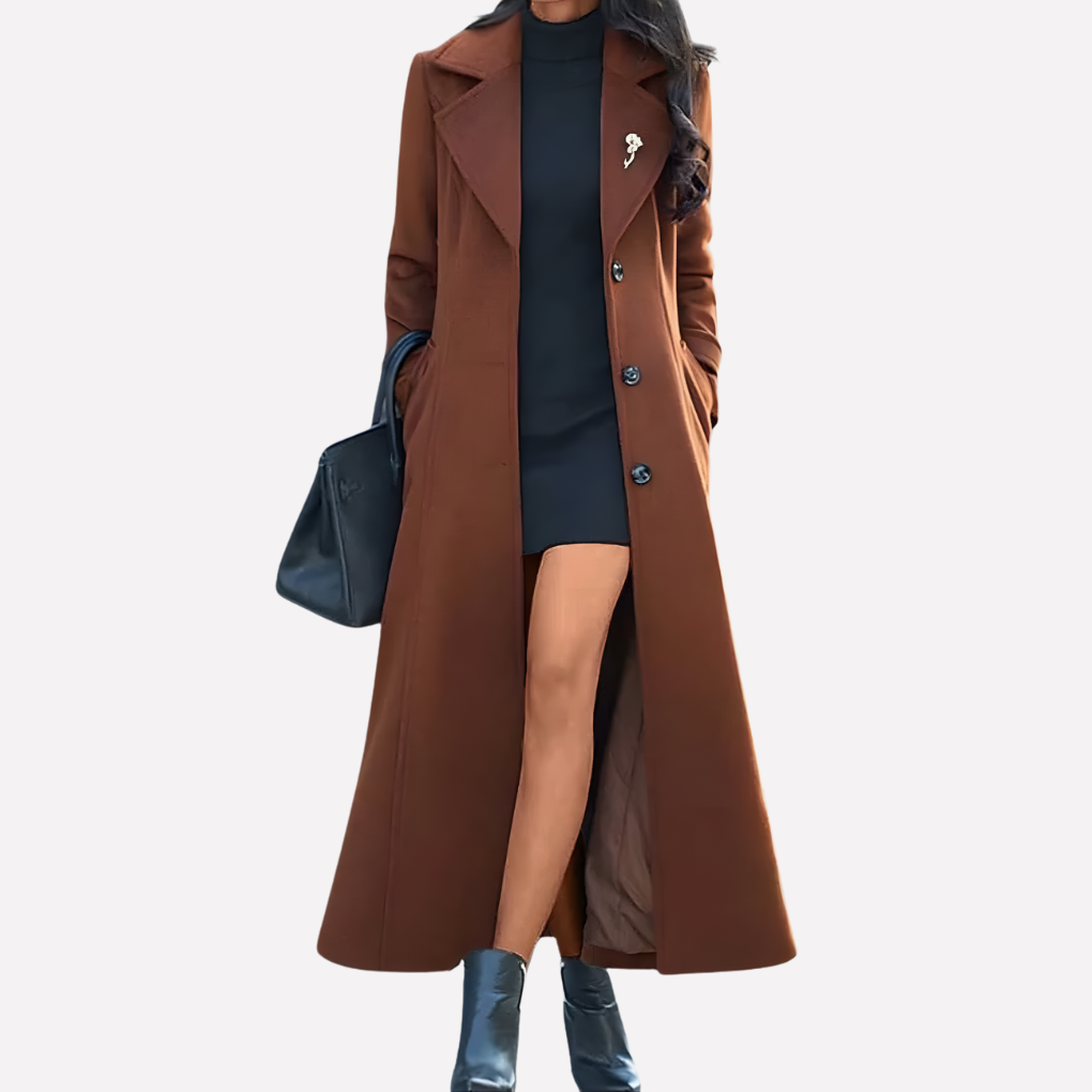 Ladies Classic Trench Coat with Buckle Belt