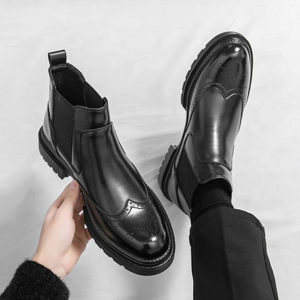 Classic Mens Non Slip Leather Chelsea Ankle Boots