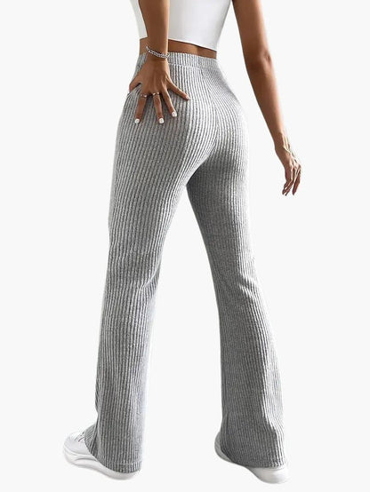 Soft High Waisted Knit Trousers for Women – Relaxed Fit Pants