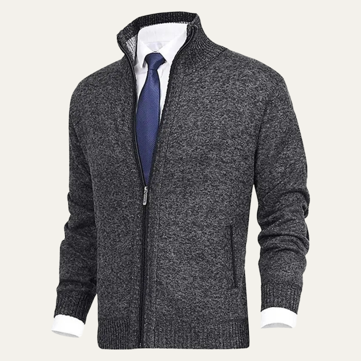 Cozy Men's Thick Fleece Full Zip Sweater