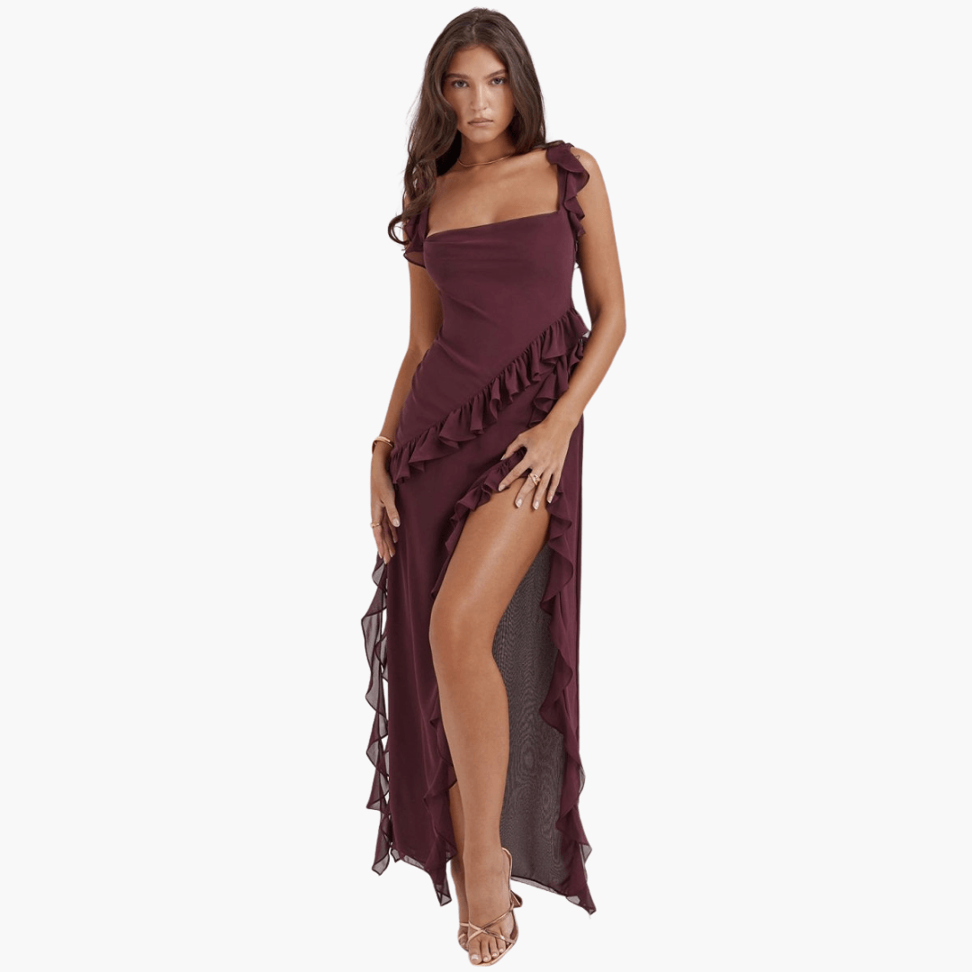 Flowy Womens Summer Maxi Dress with High Split
