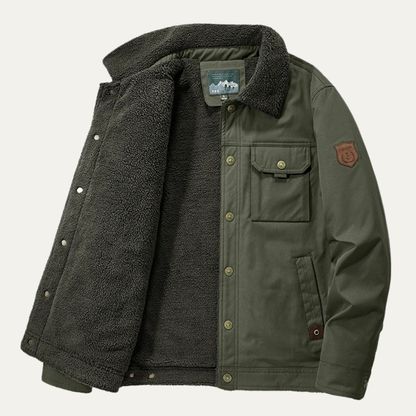 Warm Men's Fleece Lined Sherpa Coat Outdoor Jacket