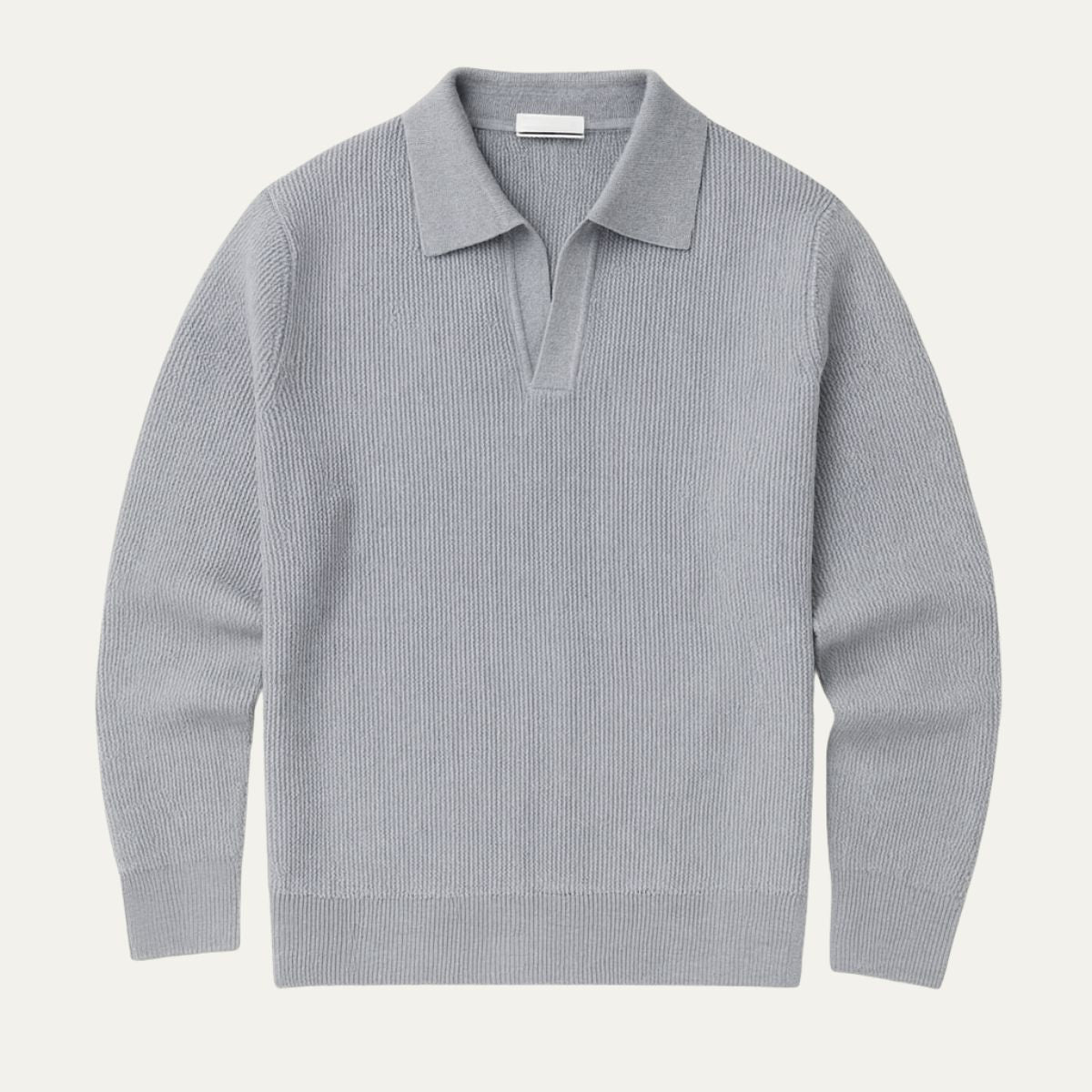 Classic Mens Crew Neck Knitted Polo Sweater - Nocini