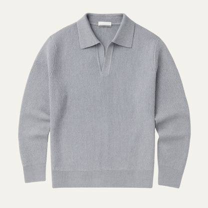 Classic Mens Crew Neck Knitted Polo Sweater - Nocini