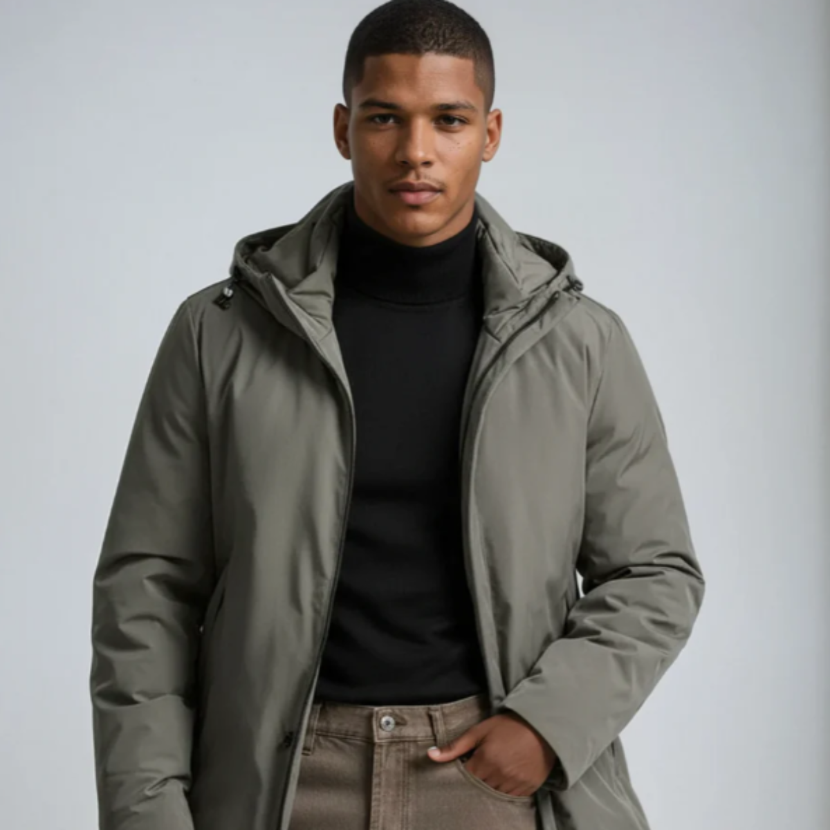 Waterproof Men's Slim Fit Insulated Hooded Coat
