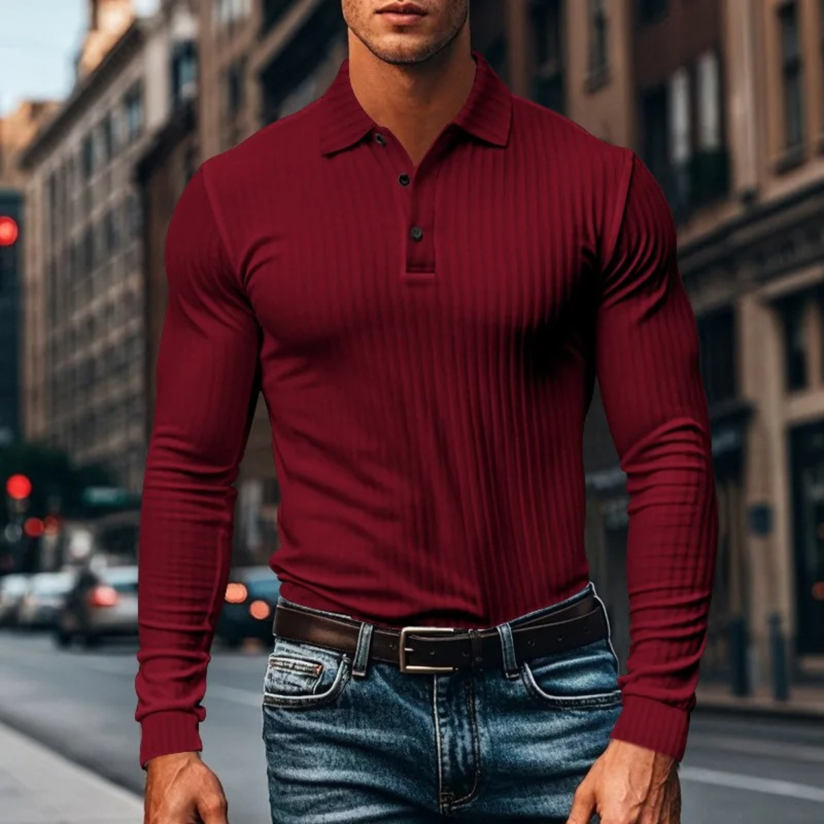 Classic Fit Men's Textured Polo Shirt