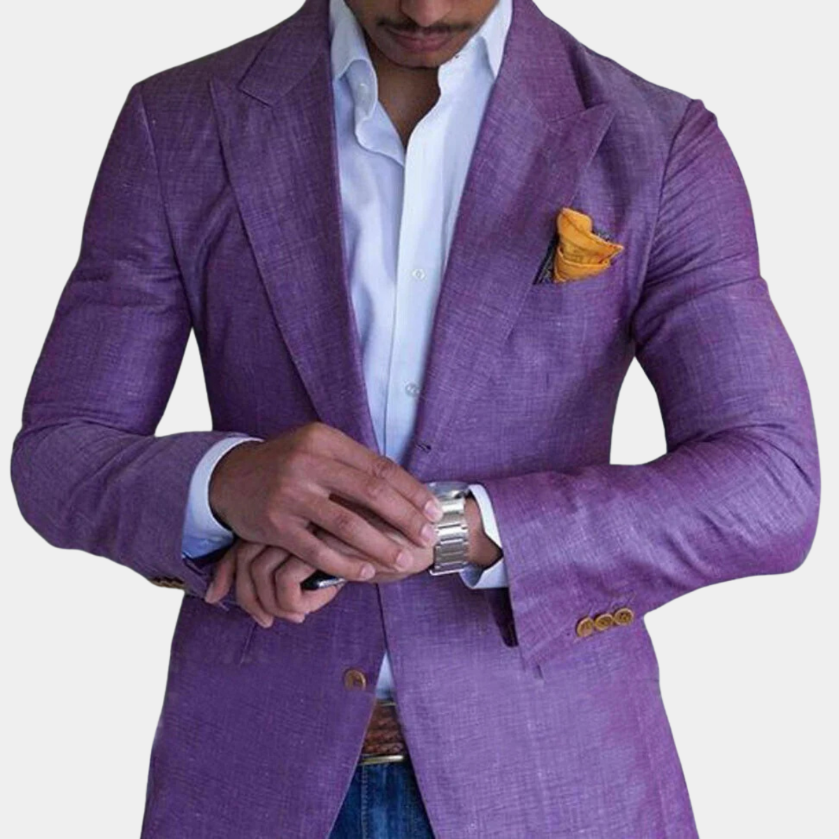 Slim Fit Plaid Blazer for Men